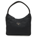 Prada Triangle Logo Pouch Mini Bag Party Nylon Nero Black Silver