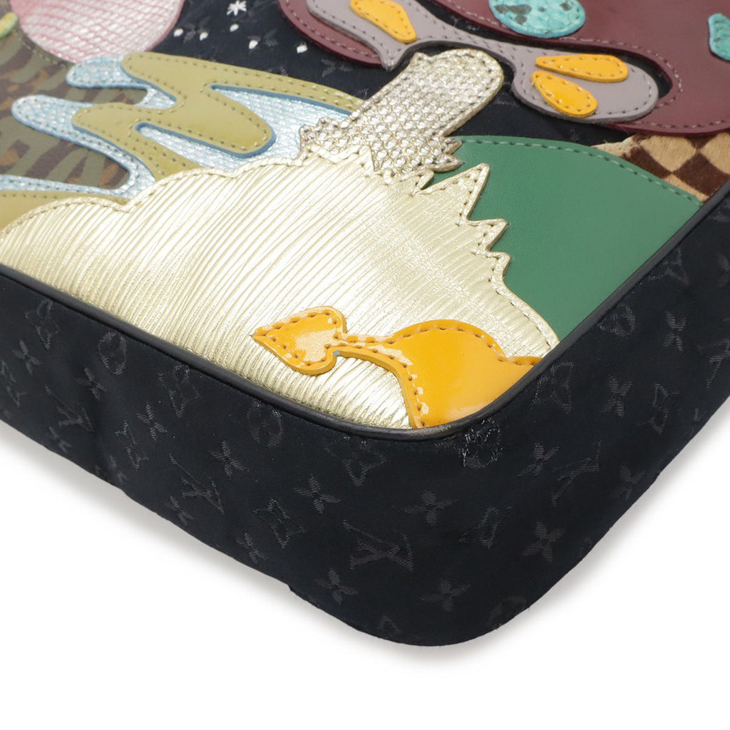 Louis Vuitton Monogram Satin Comte de Fe Besace Shoulder Bag Crossbody Noir — view 3