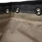 Chanel Deauville Border Drawstring Shoulder Bag Chain Canvas Leather Black — view 6