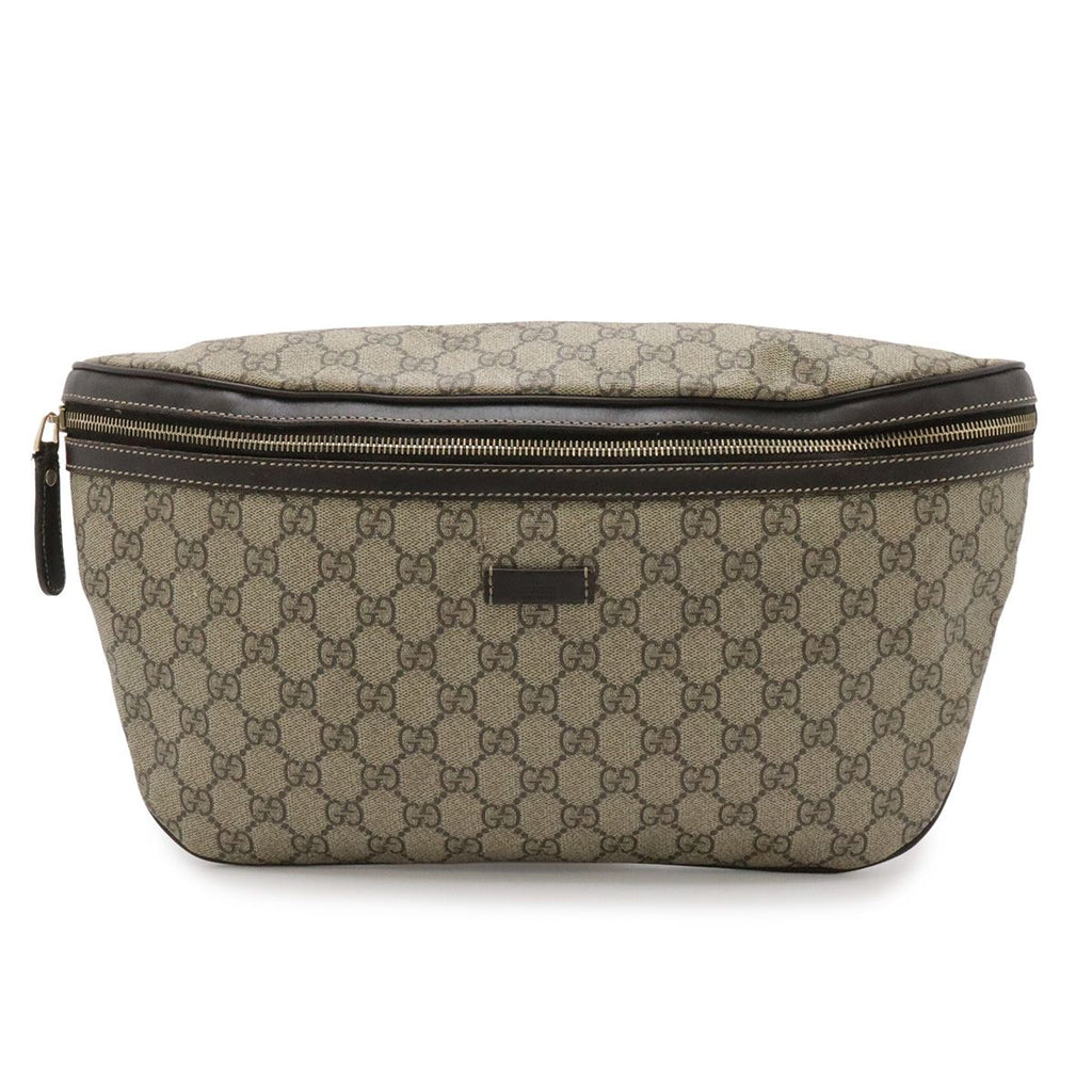Gucci GG Plus Supreme Belt Bag Hip Leather Beige Brown