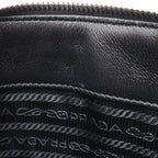 Prada Galleria Striped Triangle Handbag Saffiano Leather Nero Black White — view 9