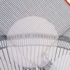 Hermes Carre 40 Chase Suit ET Poursuite Handkerchief Cotton Gray Orange — view 3