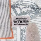 Hermes Carre 40 Chase Suit ET Poursuite Handkerchief Cotton Gray Orange — view 4