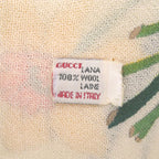 Gucci Flora Floral Shawl Wool Ivory Pink Yellow Green Purple Scarf — view 8