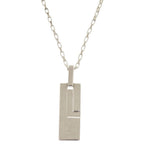 Gucci Logo Plate 925 Sterling Silver Necklace Pendant