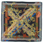 Hermes Carre 140 Bridle and Charm Brides ET Gray Scarf Silk Green Black Yellow