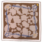 Gucci Flower Print Belt Scarf Silk Brown Blue White