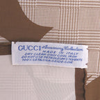 Gucci Flower Print Belt Scarf Silk Brown Blue White — view 5