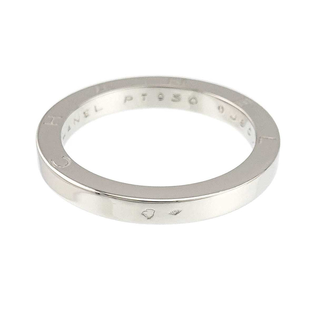 Chanel Signature Ring Pt Platinum Logo