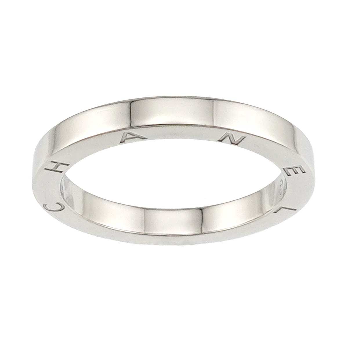 Chanel Signature Ring Pt Platinum Logo