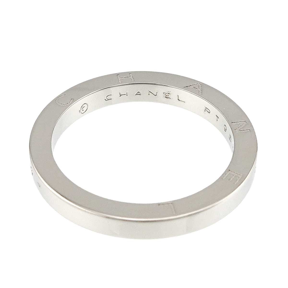 Chanel Signature Ring Pt Platinum Logo