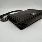 Chanel Shoulder Bag Leather Black Chain — view 7