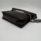 Chanel Shoulder Bag Leather Black Chain — view 6