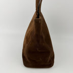 Chanel CC Logo Tote Shoulder Bag Brown Suede No 5 Vintage — view 4