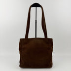 Chanel CC Logo Tote Shoulder Bag Brown Suede No 5 Vintage — view 3