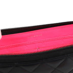 Chanel Cambon Line Zip Around Wallet Leather Enamel Black Silver — view 8