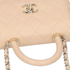 Chanel Coco Handle Mini Gold Caviar Leather Shoulder Bag — view 5