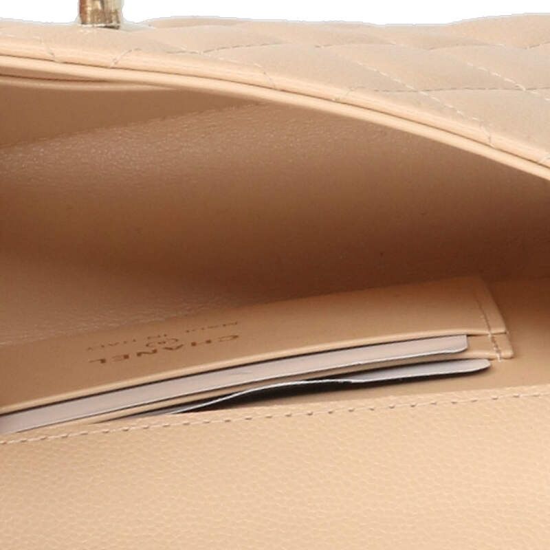 Chanel Coco Handle Mini Gold Caviar Leather Shoulder Bag — view 3