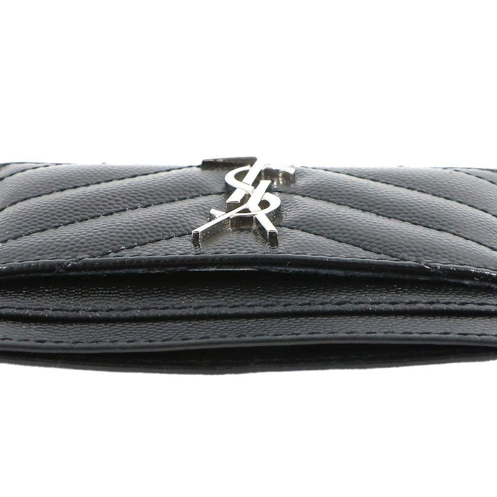 Saint Laurent Cassandra Card Case Holder Leather Black — view 8