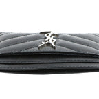 Saint Laurent Cassandra Card Case Holder Leather Black — view 8