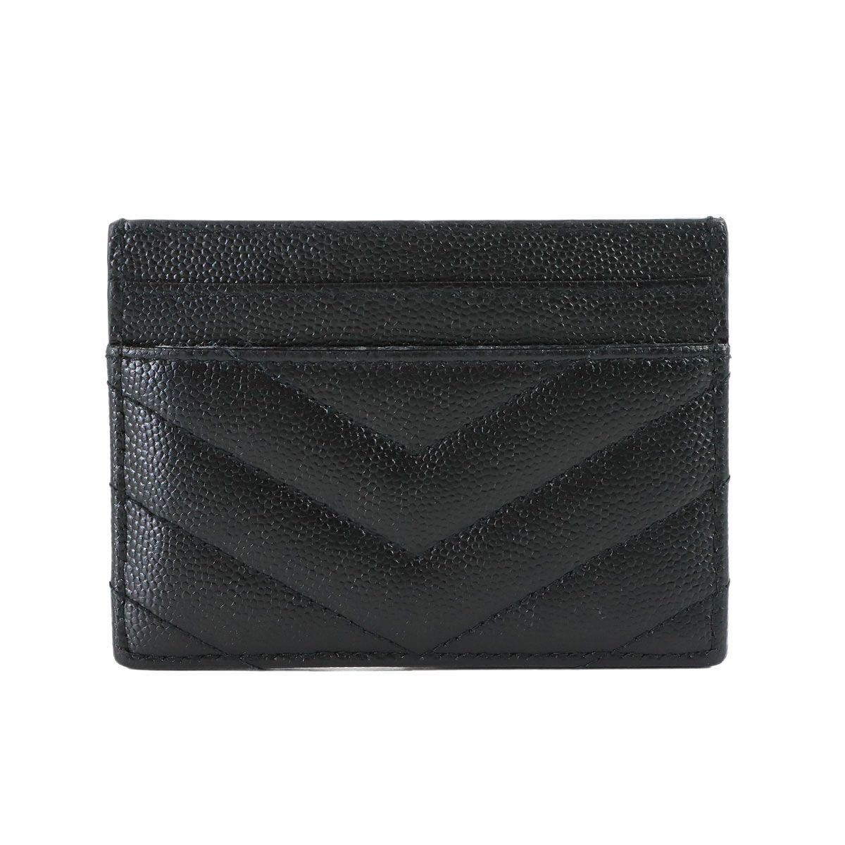 Saint Laurent Cassandra Card Case Holder Leather Black — view 3