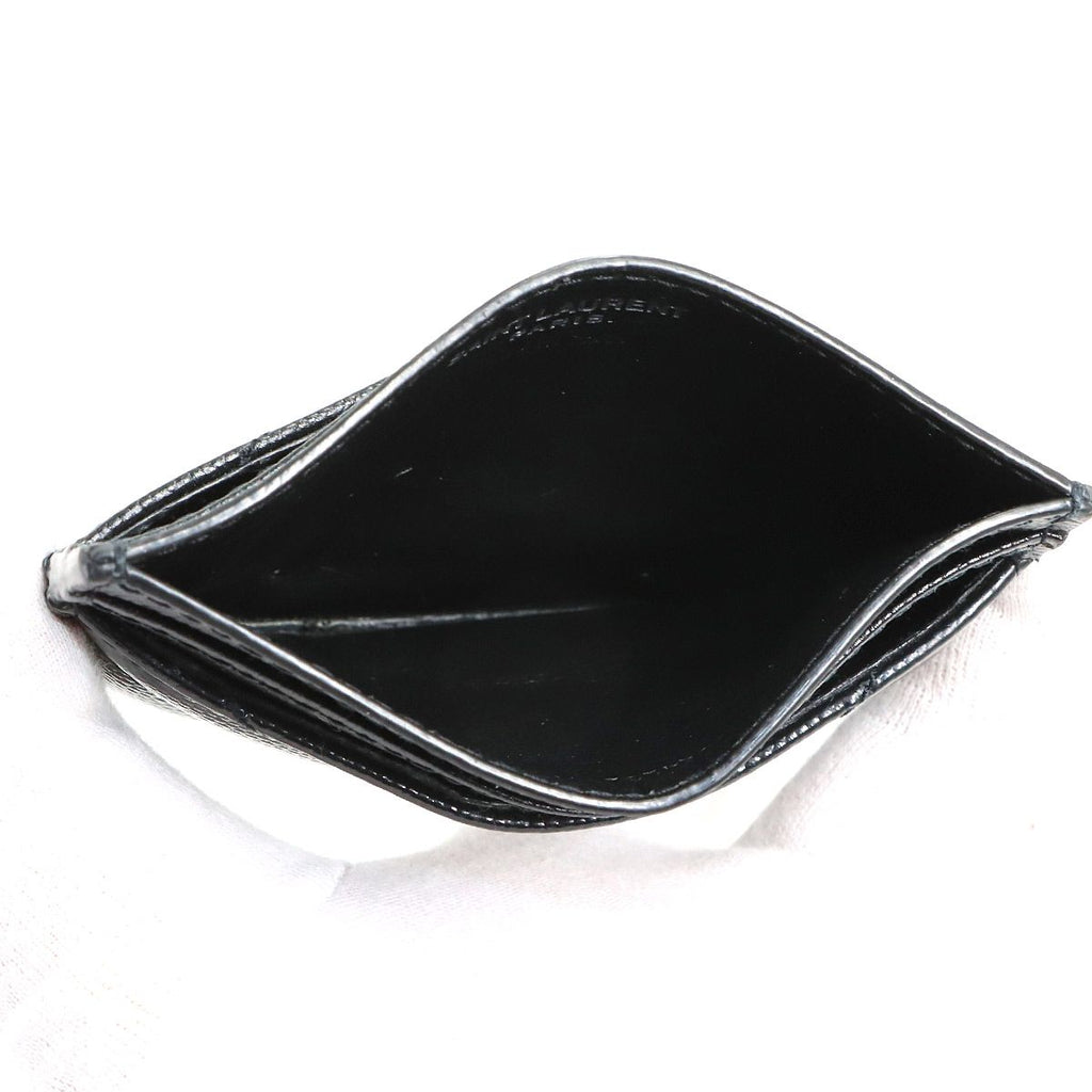 Saint Laurent Cassandra Card Case Holder Leather Black — view 6