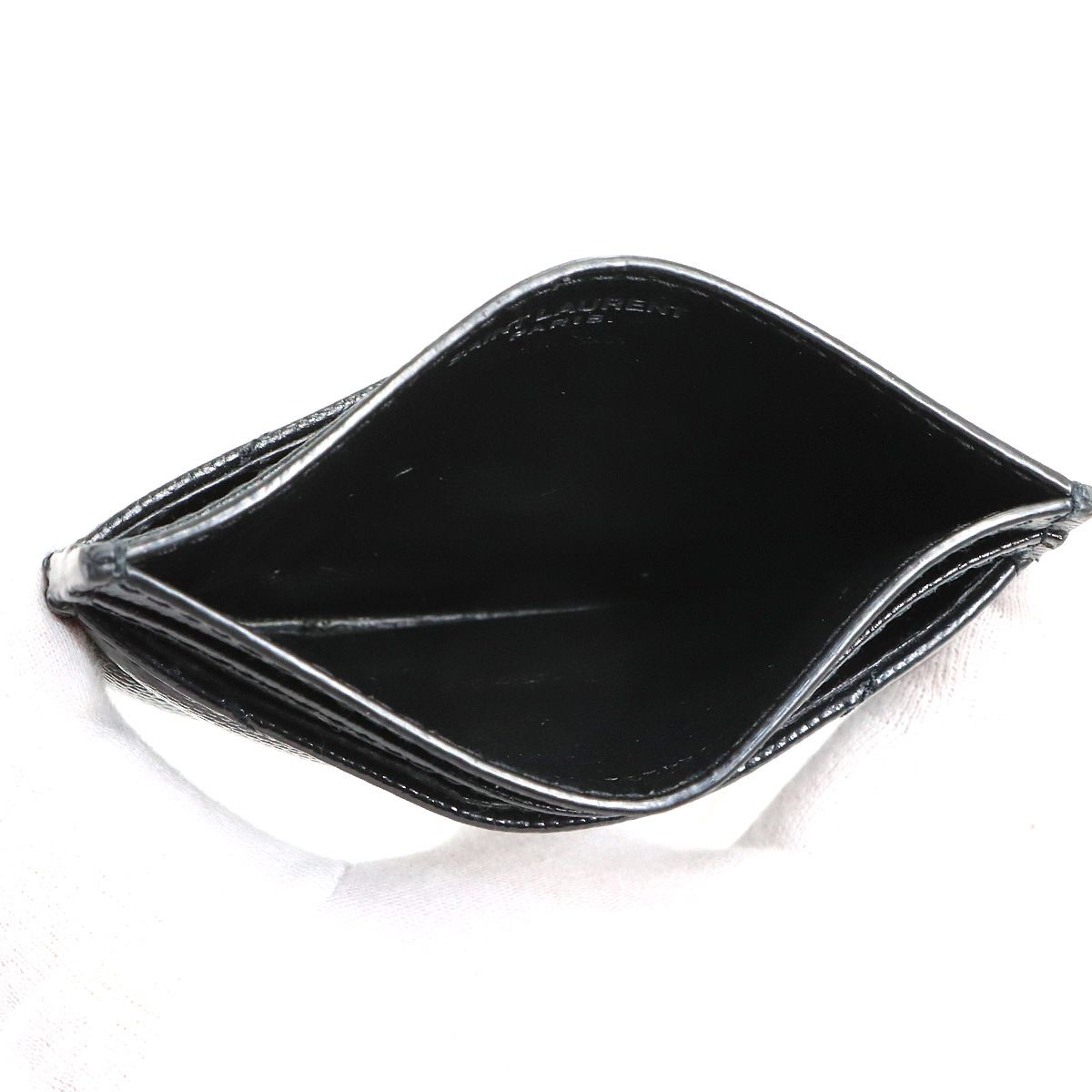 Saint Laurent Cassandra Card Case Holder Leather Black — view 6