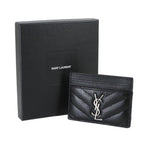 Saint Laurent Cassandra Card Case Holder Leather Black — view 2