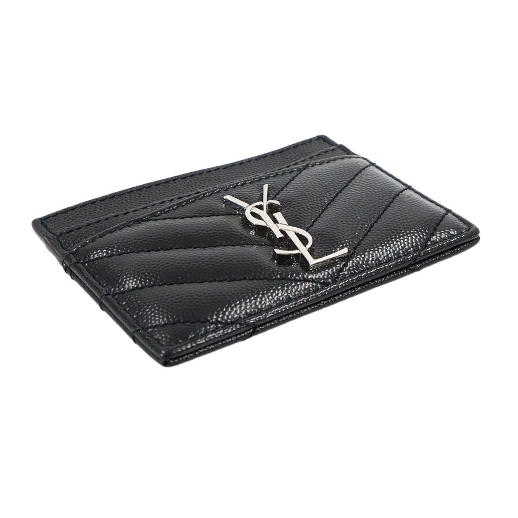 Saint Laurent Cassandra Card Case Holder Leather Black — view 4