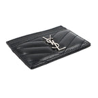 Saint Laurent Cassandra Card Case Holder Leather Black — view 4