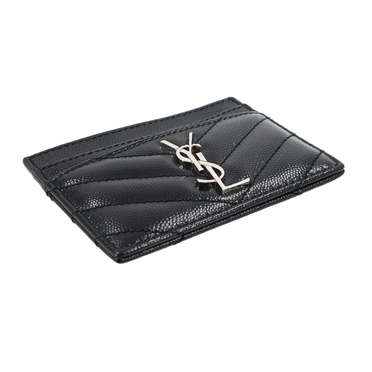 Saint Laurent Cassandra Card Case Holder Leather Black — view 4