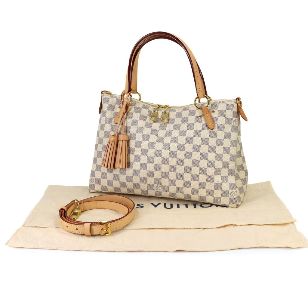 Louis Vuitton Damier Azur Lymington 2-Way Tote Shoulder Bag White — view 2