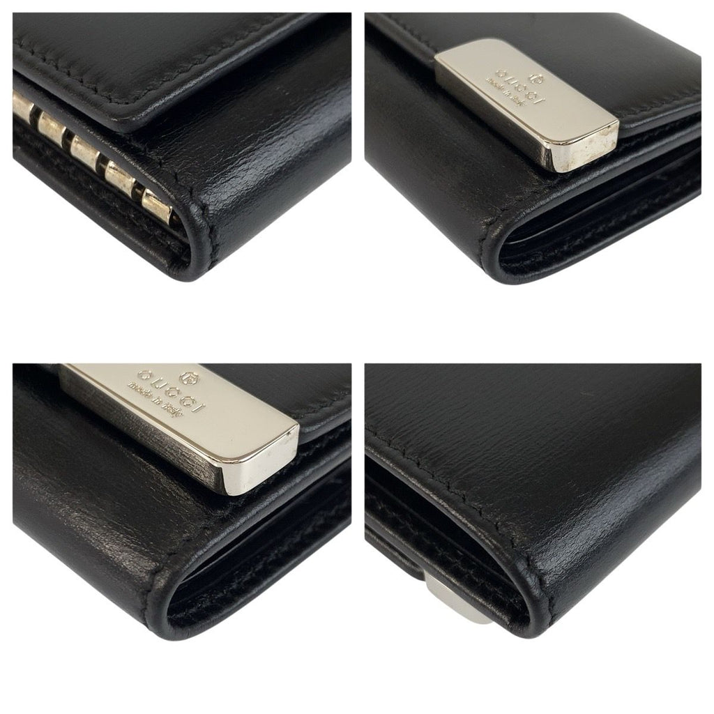 Gucci Black Silver Leather Key Case 6 Rows Key Holder — view 5