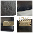 Gucci Black Silver Leather Key Case 6 Rows Key Holder — view 3