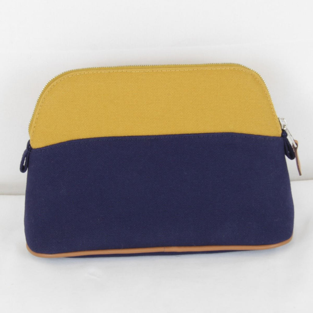 Hermes Bolide Mini Boxed Pouch Cotton Ocher Navy — view 2