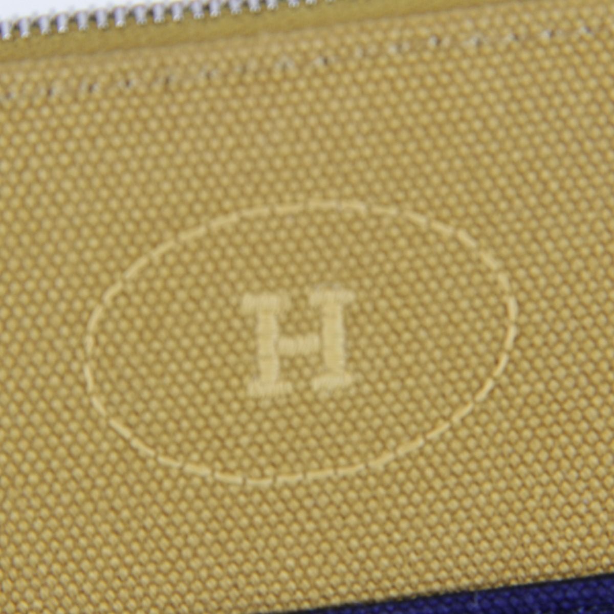 Hermes Bolide Mini Boxed Pouch Cotton Ocher Navy — view 8