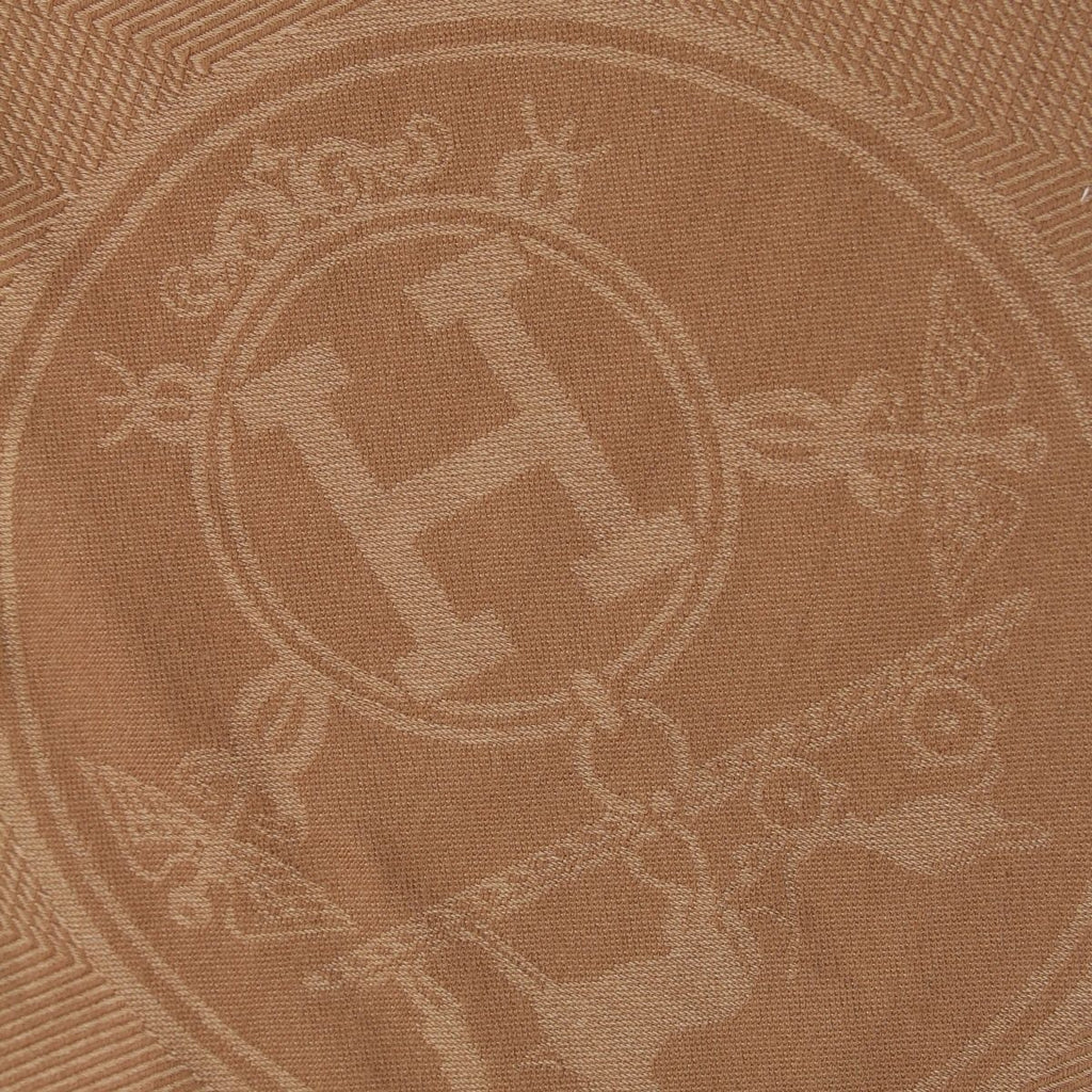 Hermes Losange New Libris Cashmere Scarf Brown — view 5