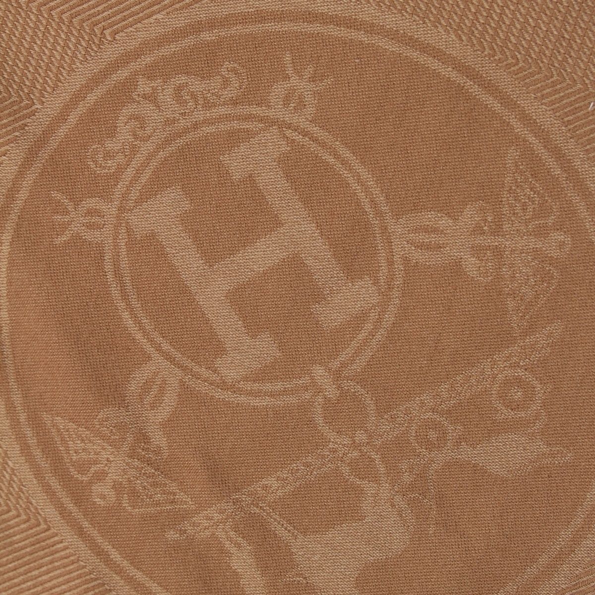 Hermes Losange New Libris Cashmere Scarf Brown — view 5