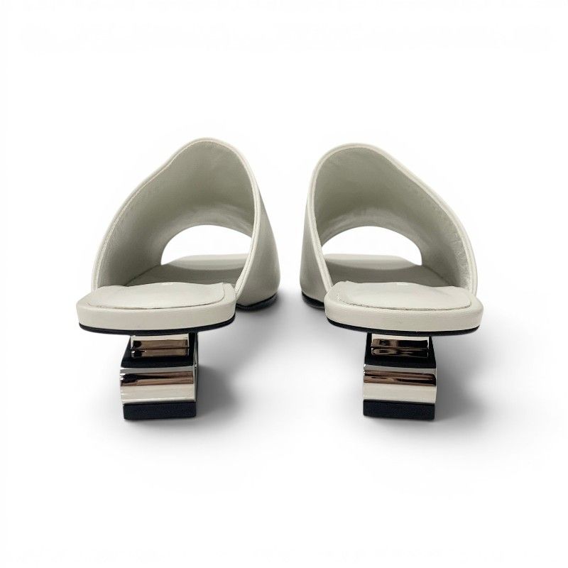 Hermes Idol Sandals Shoes Leather White Chaine D'ancre Mules — view 5