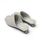 Hermes Idol Sandals Shoes Leather White Chaine D'ancre Mules — view 4