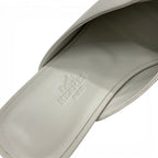 Hermes Idol Sandals Shoes Leather White Chaine D'ancre Mules — view 7