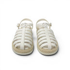 Chanel Sandals Shoes Leather White CC Logo Gladiator Espadrilles — view 2
