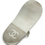 Chanel Sandals Shoes Leather White CC Logo Gladiator Espadrilles — view 8