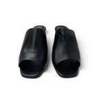 Hermes Sandals Shoes Leather Metal Heels Black Silver Chaine D'ancre Mules — view 2