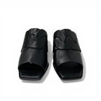 Hermes Hannah 95 Sandals Shoes Leather Black Mules — view 2