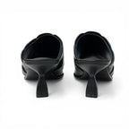 Hermes Hannah 95 Sandals Shoes Leather Black Mules — view 5