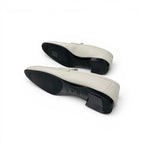 Hermes Paris Loafers Leather Canvas Ivory Moccasins — view 6