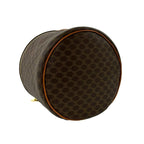 Celine Vintage Macadam Blason Triomphe Pattern Leather Handbag Vanity Bag Brown — view 7