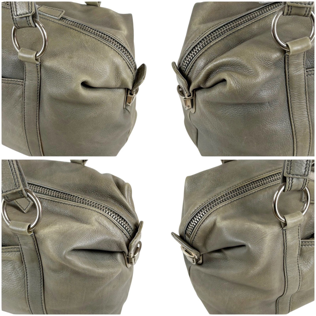 Prada Triangle Logo Shoulder Bag Mini Buffalo Leather Gray Washed — view 5