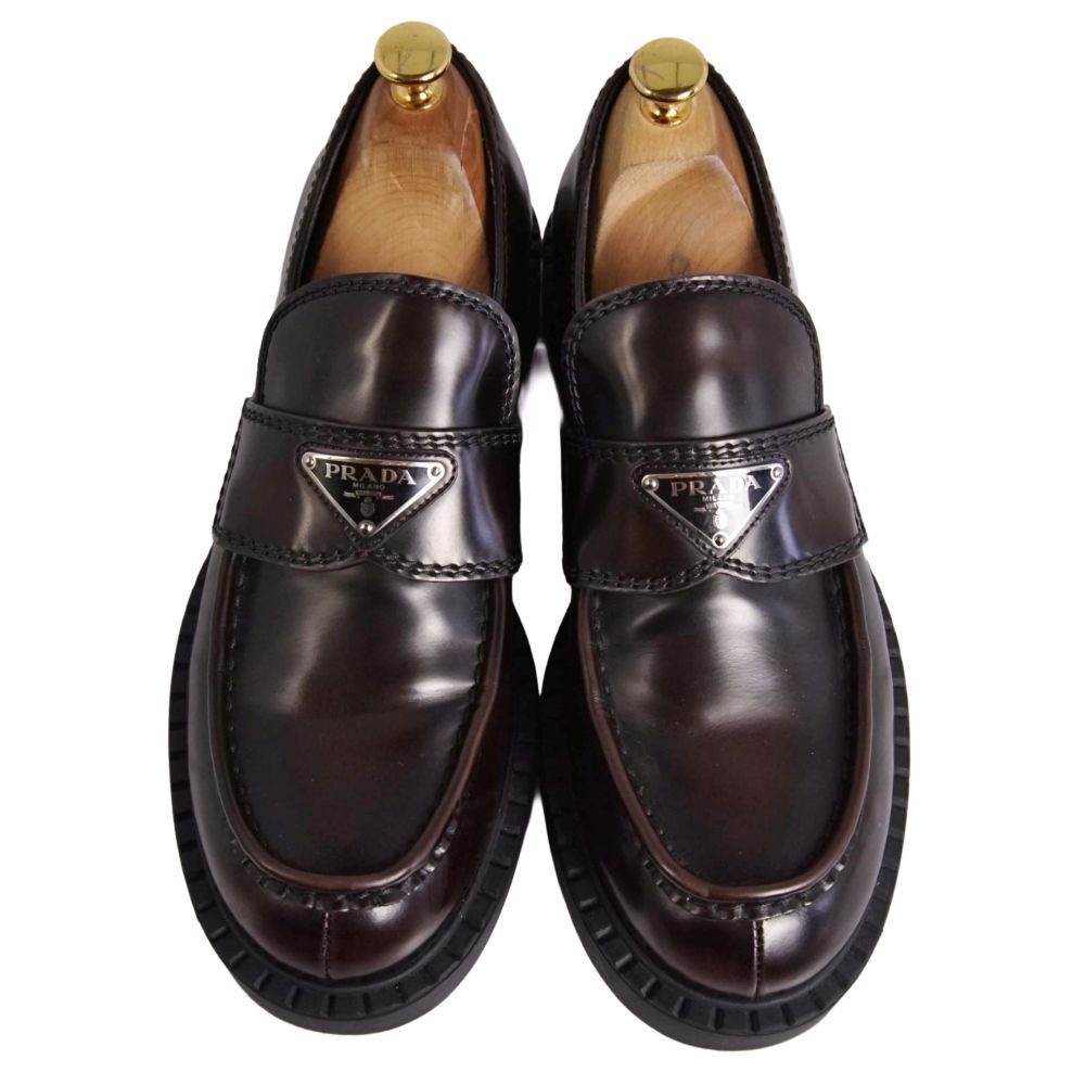 Prada Loafers Chocolate Moccasins Triangle les — view 4